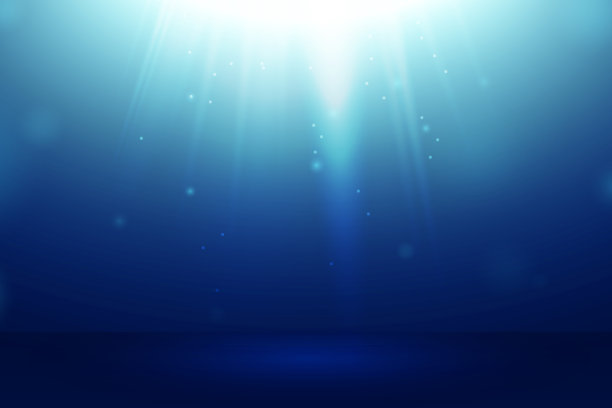 神秘蓝色海底世界背景墙