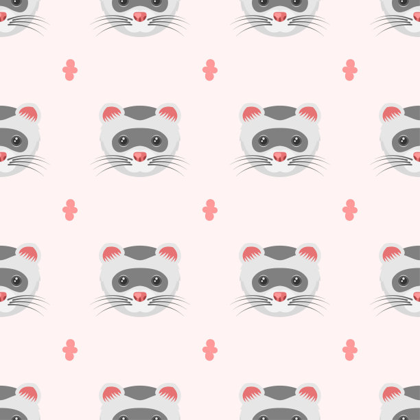 可爱水獭卡通图案背景