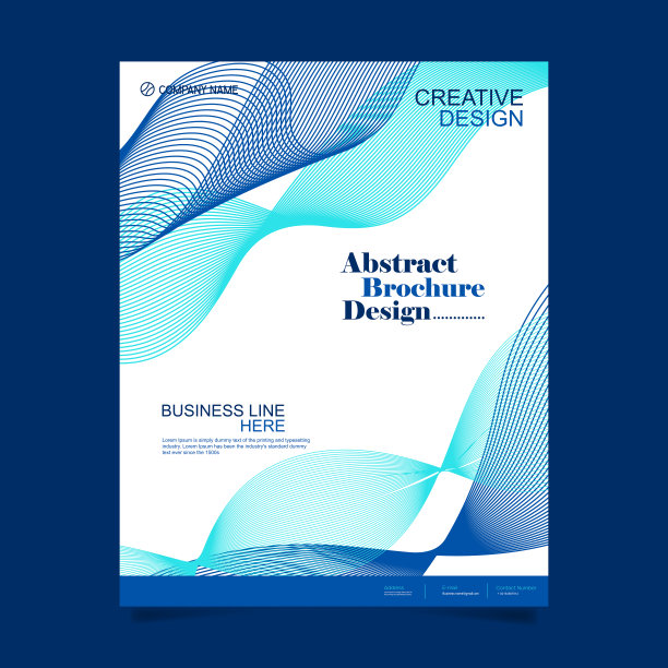 蓝色线条科技感企业宣传画册封面