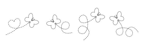 虚线小花组合背景纹理图