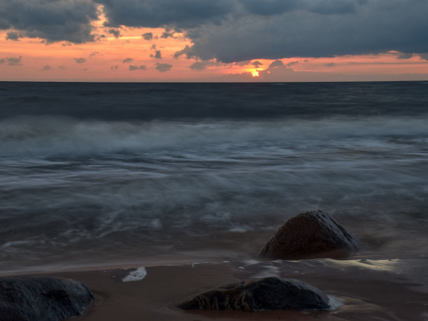 黎明,太阳,海滩