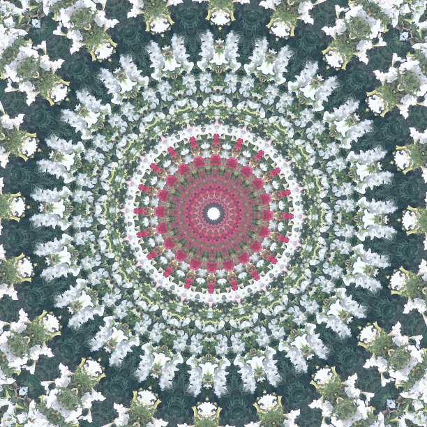 多彩几何花卉拼接图案