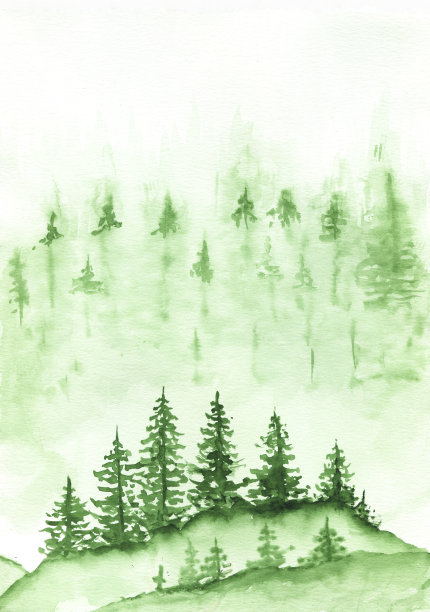 山树中国风海报背景