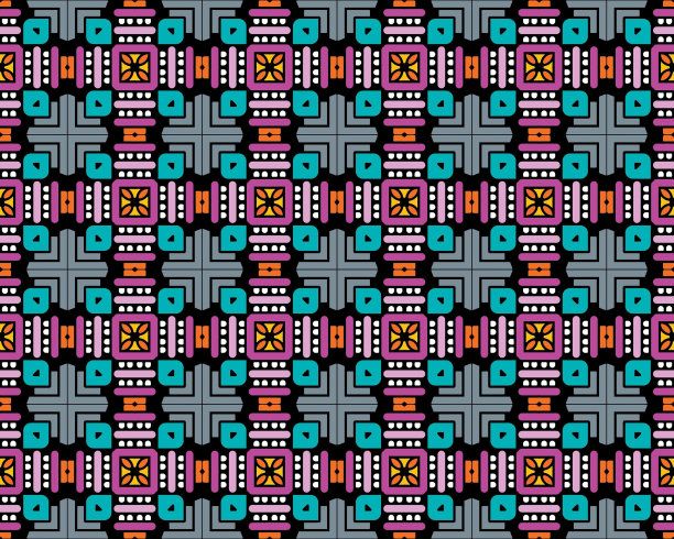 紫蓝几何花纹无缝图案