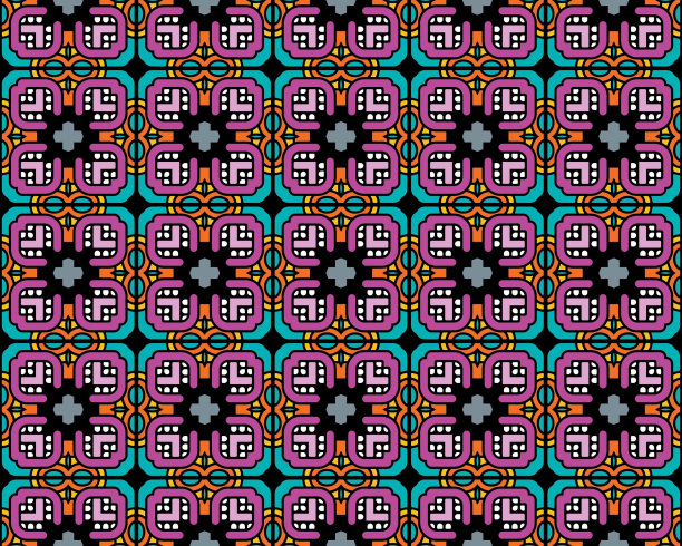 紫蓝几何花纹无缝图案