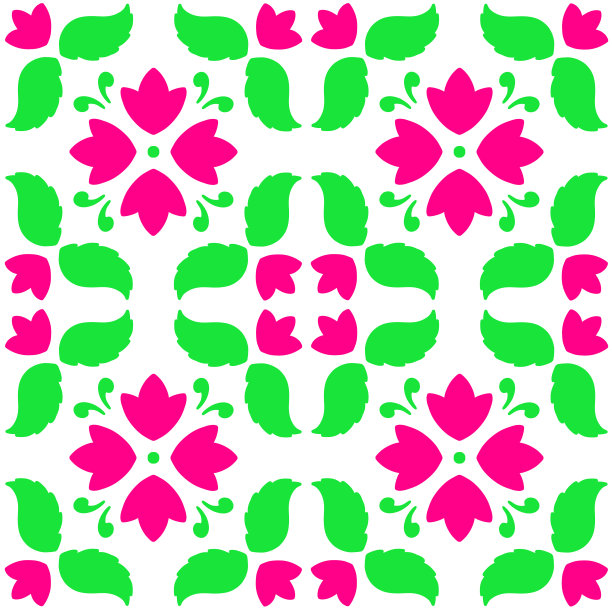 多彩几何花卉拼接图案