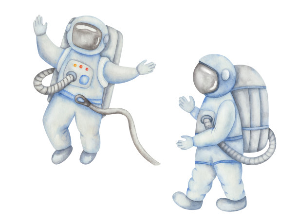 太空儿童宇宙宇航员ai插画