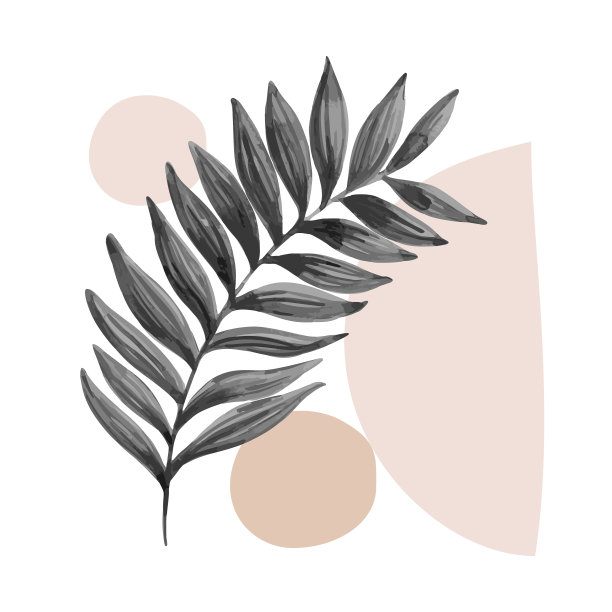 水墨芭蕉叶矢量图