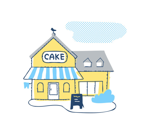 咖啡店,商务,蛋糕