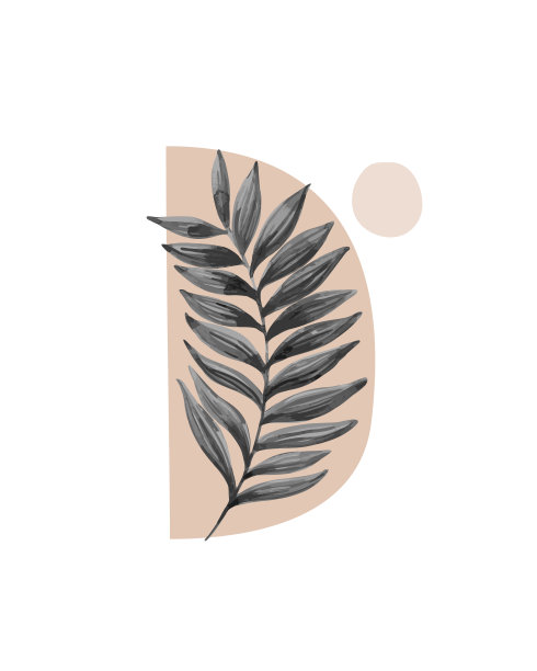 水墨芭蕉叶矢量图