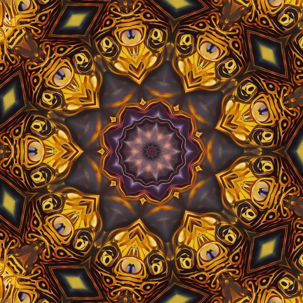 梦幻蓝金抽象纹理图案