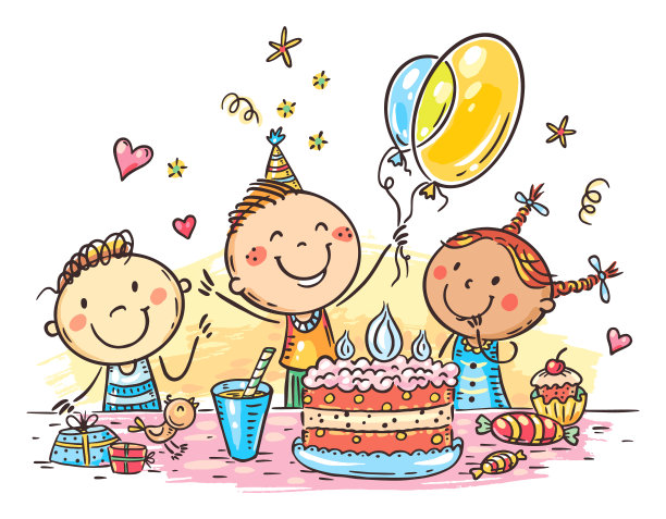 生日卡,儿童画,生日