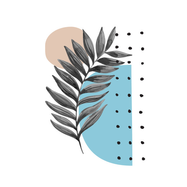 水墨芭蕉叶矢量图