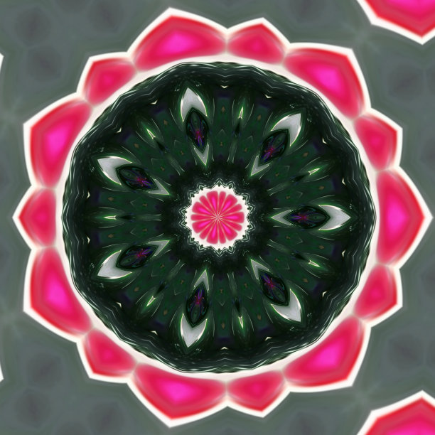 多彩几何花卉拼接图案