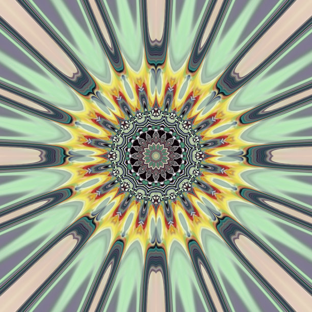 多彩几何花卉拼接图案