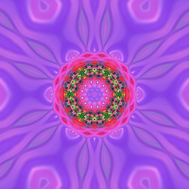 多彩几何花卉拼接图案