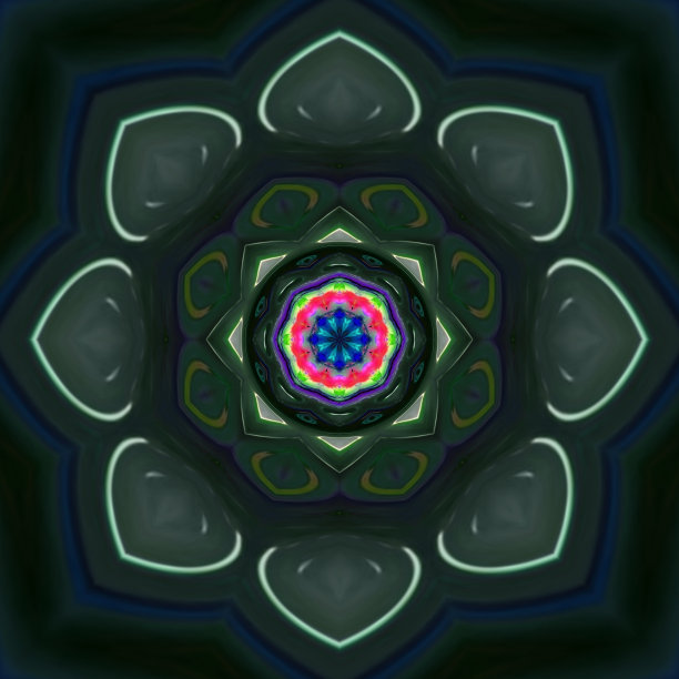 多彩几何花卉拼接图案