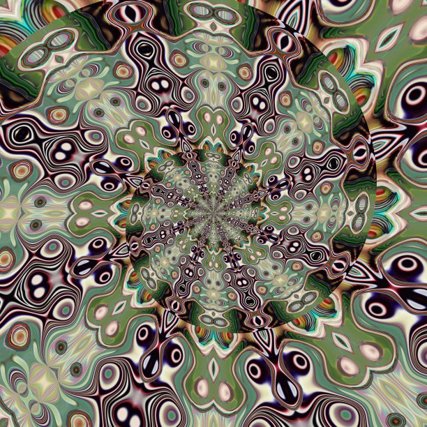 多彩几何花卉拼接图案