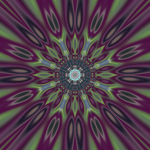 多彩几何花卉拼接图案