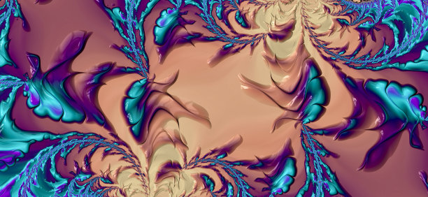 矢量彩色立体分形图案