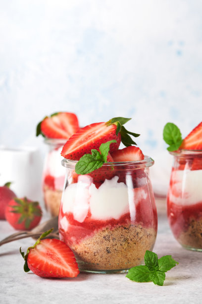 冻糕,草莓,浆果