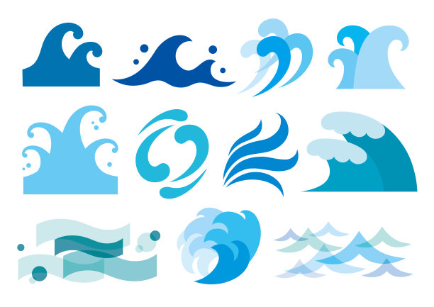 海浪波纹矢量