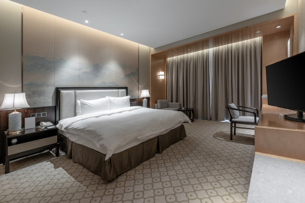 新中式房间卧室豪华酒店客房