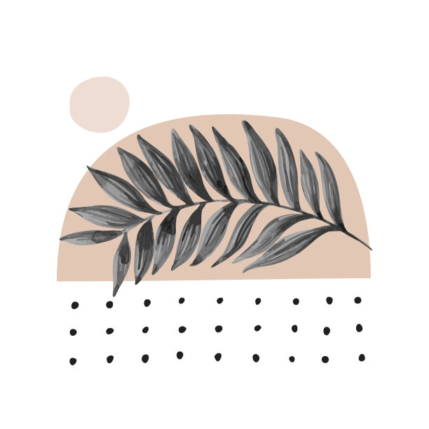 水墨芭蕉叶矢量图