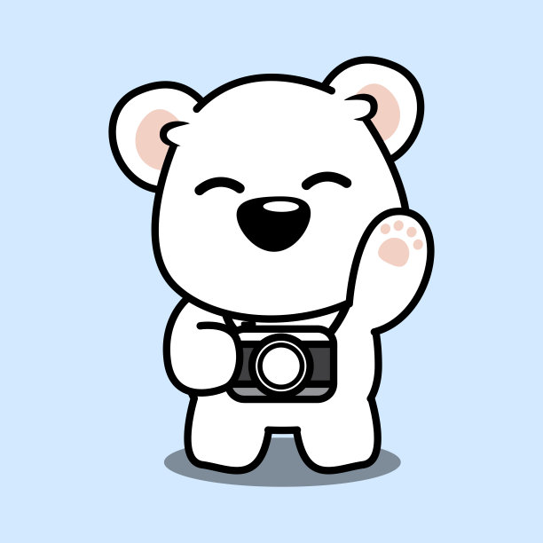 卡通,毛绒绒,北极熊