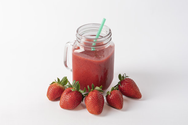 草莓,玻璃瓶,一个物体