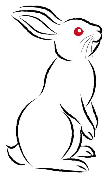 兔子矢量线稿