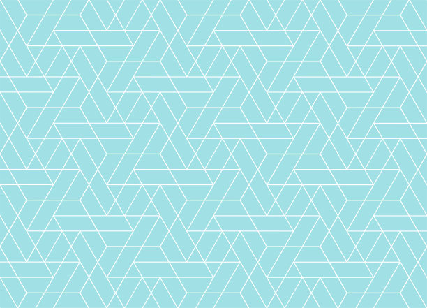 蓝绿几何六边形无缝图案