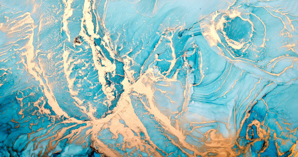 梦幻蓝金抽象纹理图案