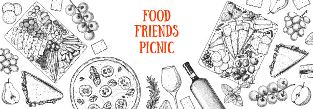 美食绘本小吃复古餐饮