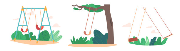 荡秋千可爱卡通