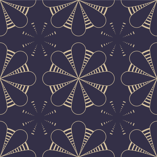 精美复古风圆形几何花纹