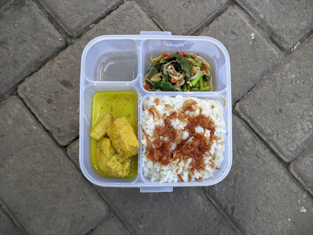 荤素搭配的美味盒饭