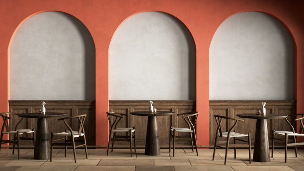 餐厅墙布壁纸室内背景设计效果图
