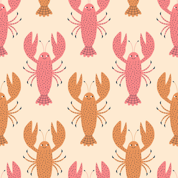 小龙虾包装插画设计