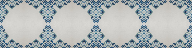 蓝白几何花朵无缝图案