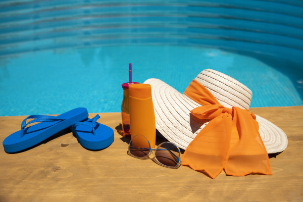 酒店游泳池,日光浴,泳池边