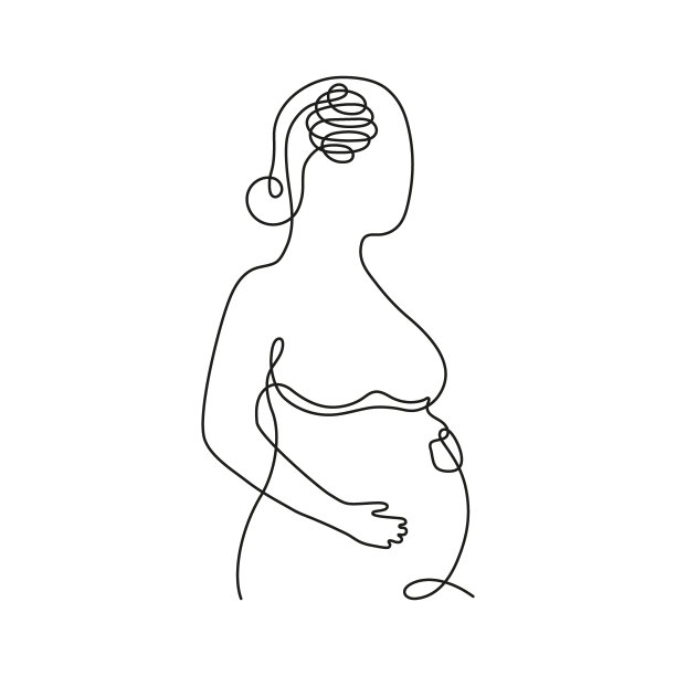 产前护理孕检妇产科医院插画设计