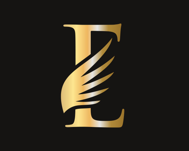 英文字母e翅膀logo