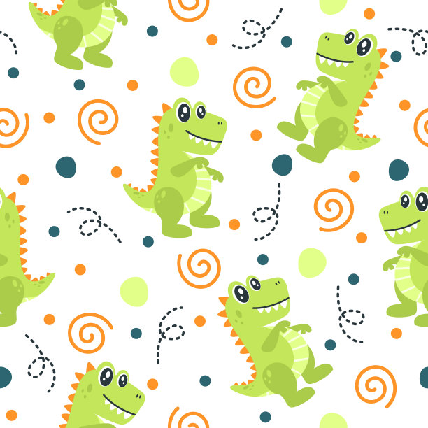 抽象卡通恐龙图案