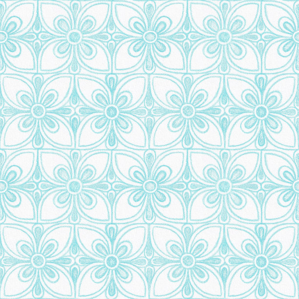 精美蓝绿色圆形花纹图案