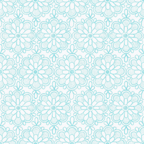 精美蓝绿色圆形花纹图案