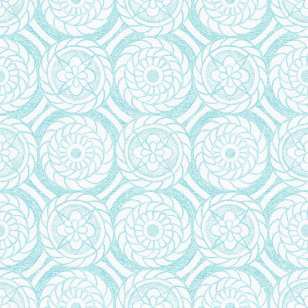 精美绿色圆形几何花纹图案