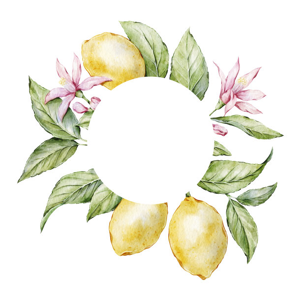 清新水彩风花卉图案