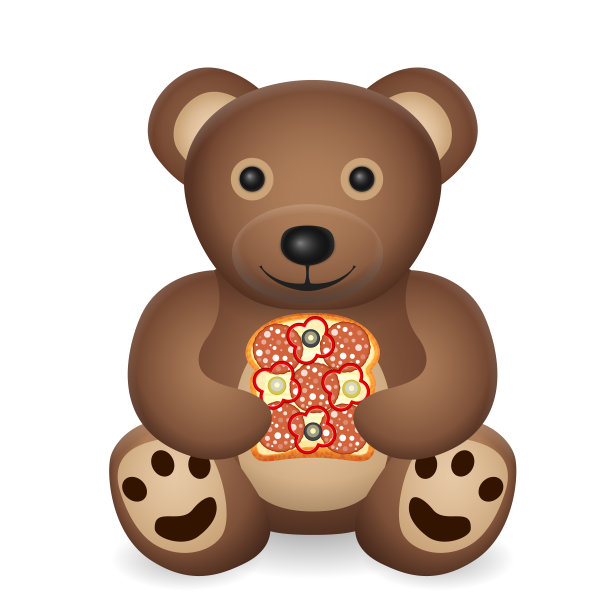 可爱卡通面包小熊