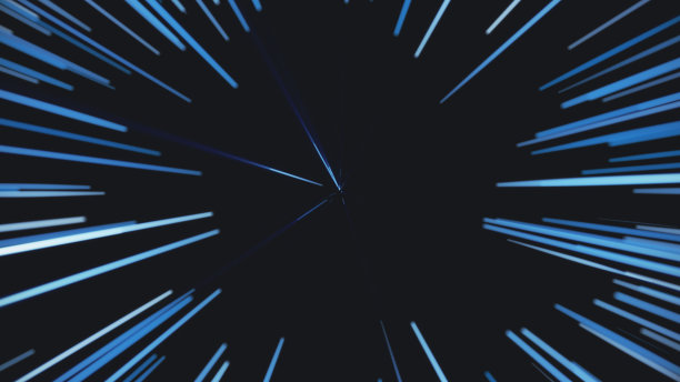 蓝色动感飘逸线条背景图